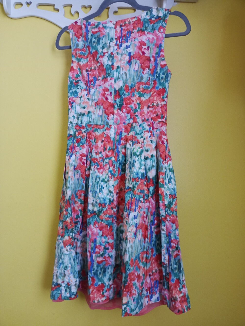 2P Orange And Green Talbots Pleated Sundress - Picture 2 of 5